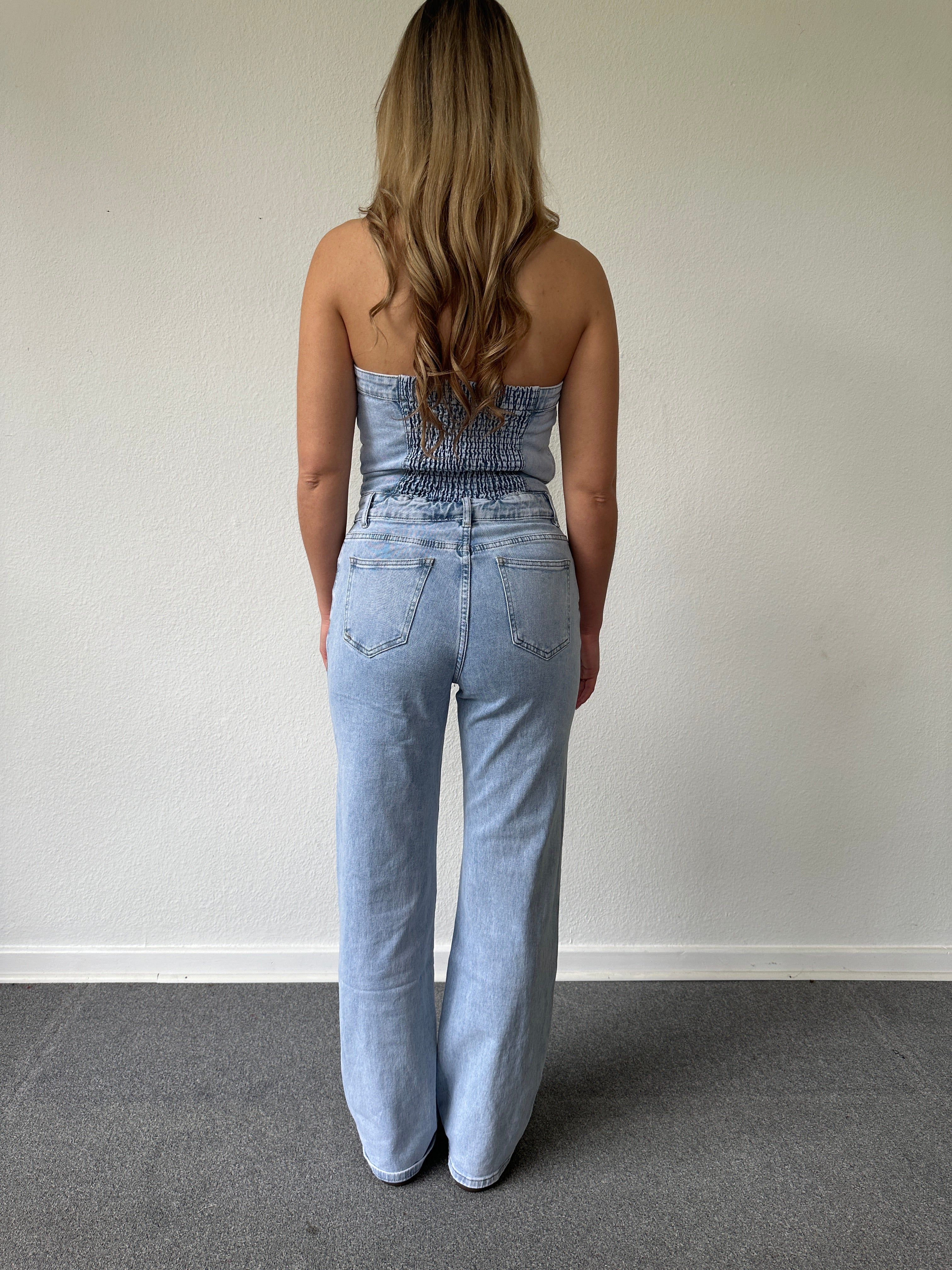 DENIM COTTON JUMPSUIT