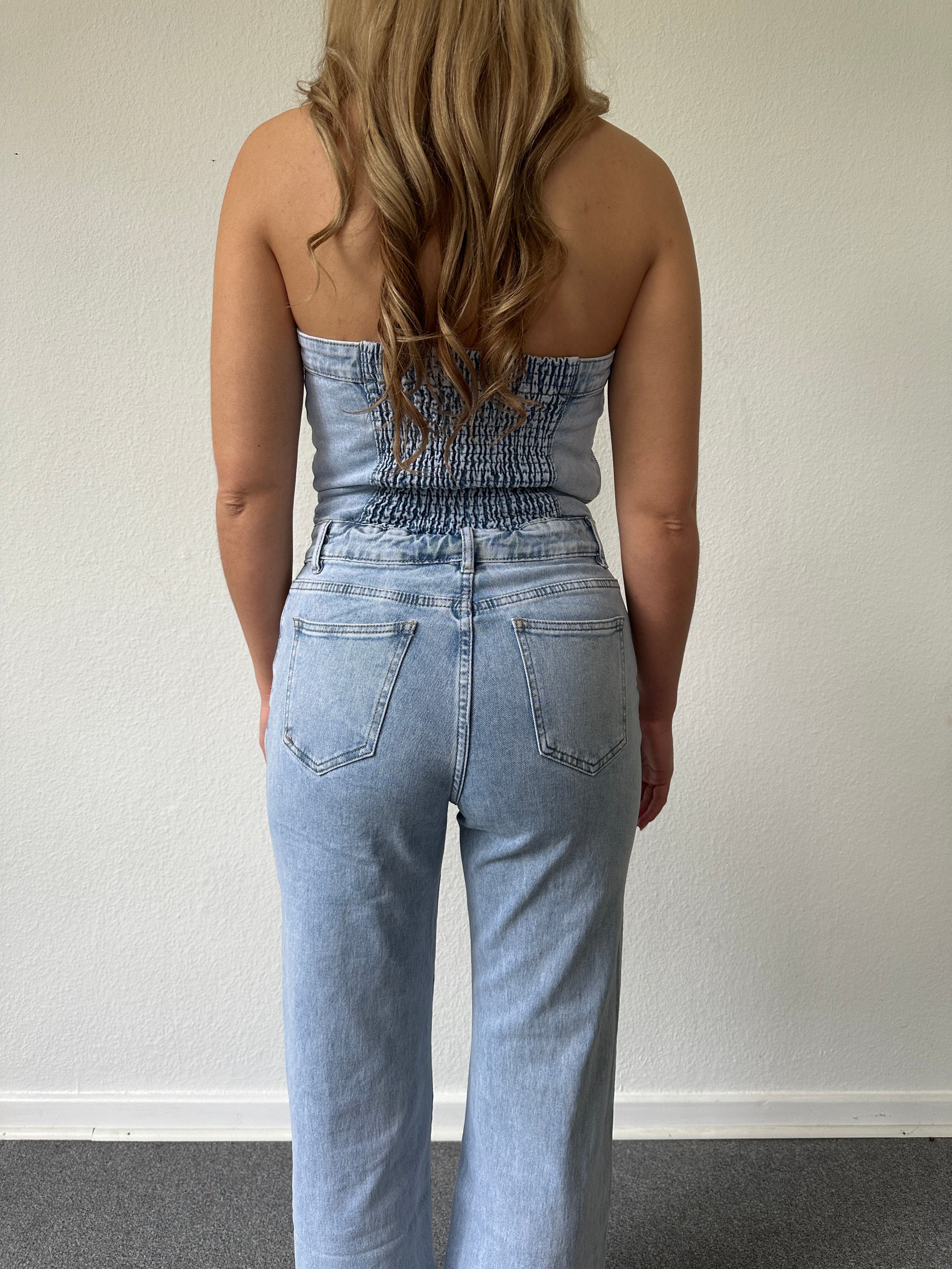 DENIM COTTON JUMPSUIT